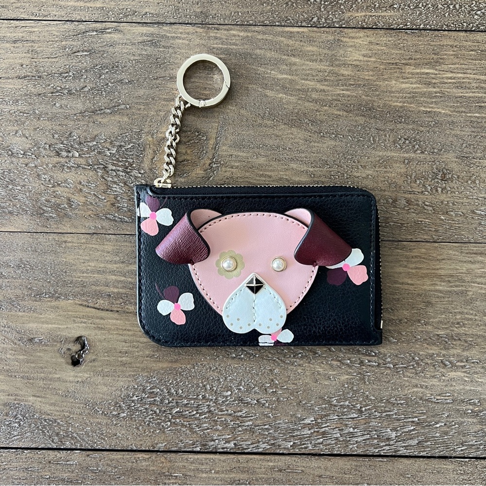Kate Spade Black and Pink Leather Dog Wallet
